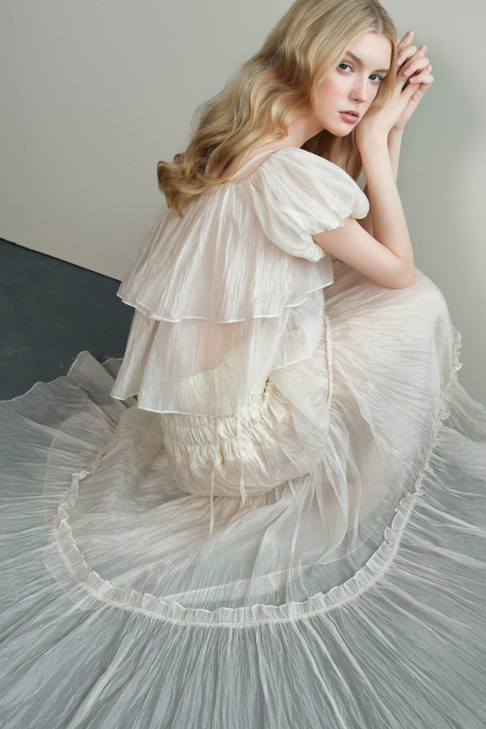 Solé A-line Off-Shoulder Organza Maxi Set