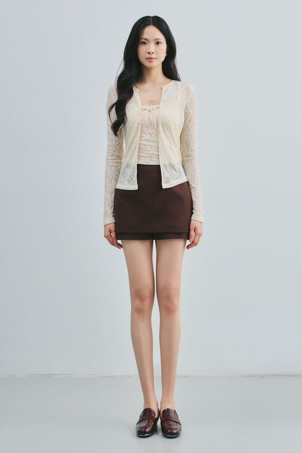 Serena Straight Side Pocket Polycotton Skort
