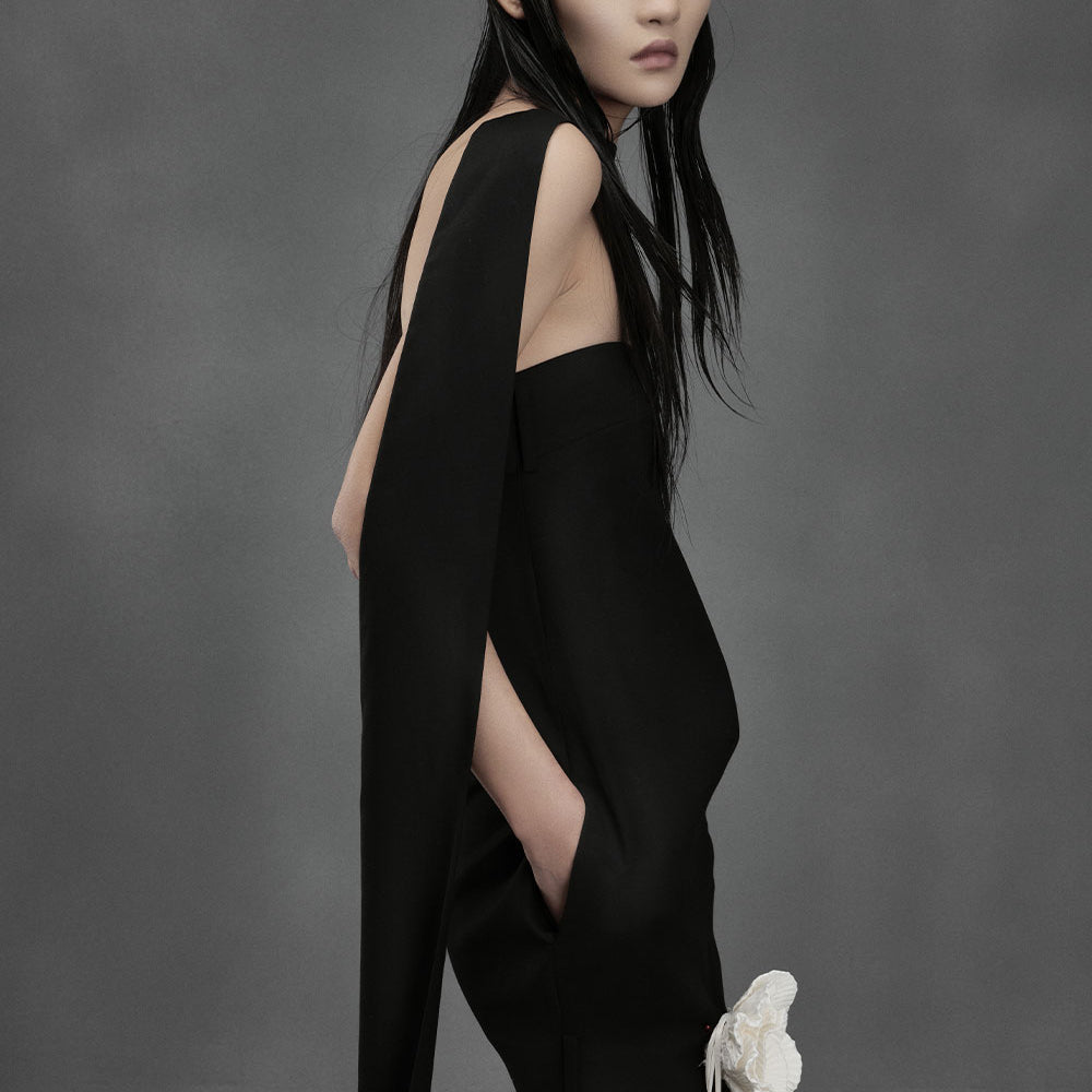 Sweet Nail Strapless Side Pocket Spandex Mini Dress