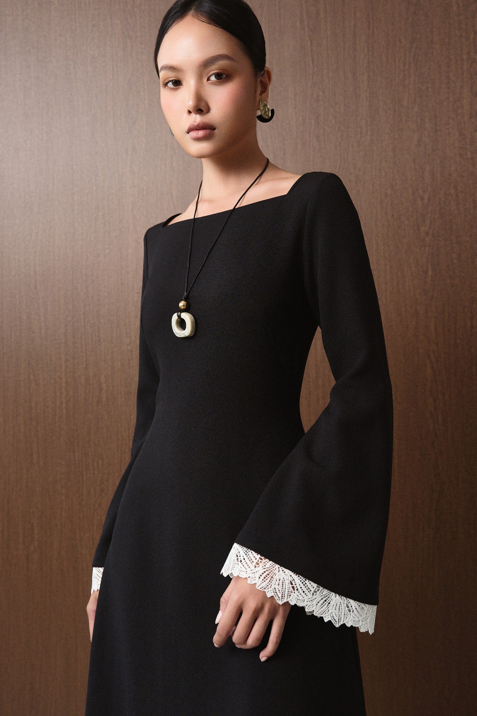 Le Poème Bell Sleeve Midi Dress
