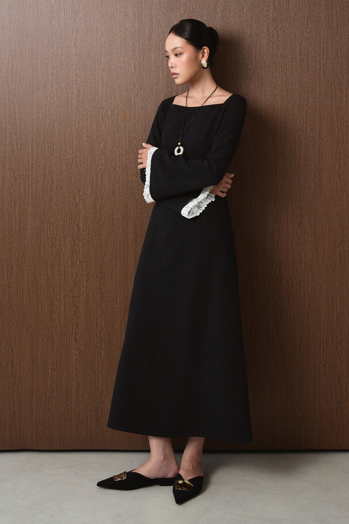 Le Poème Bell Sleeve Midi Dress
