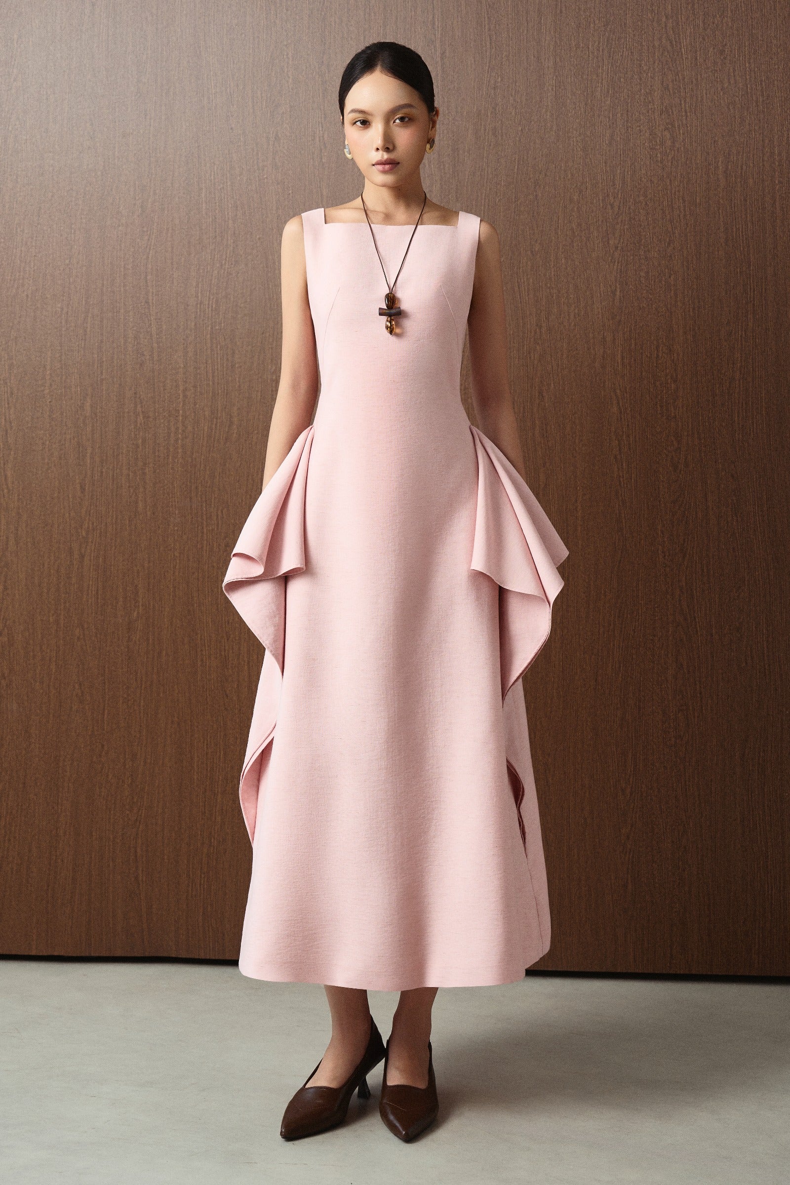 Cascade A-line Midi Dress