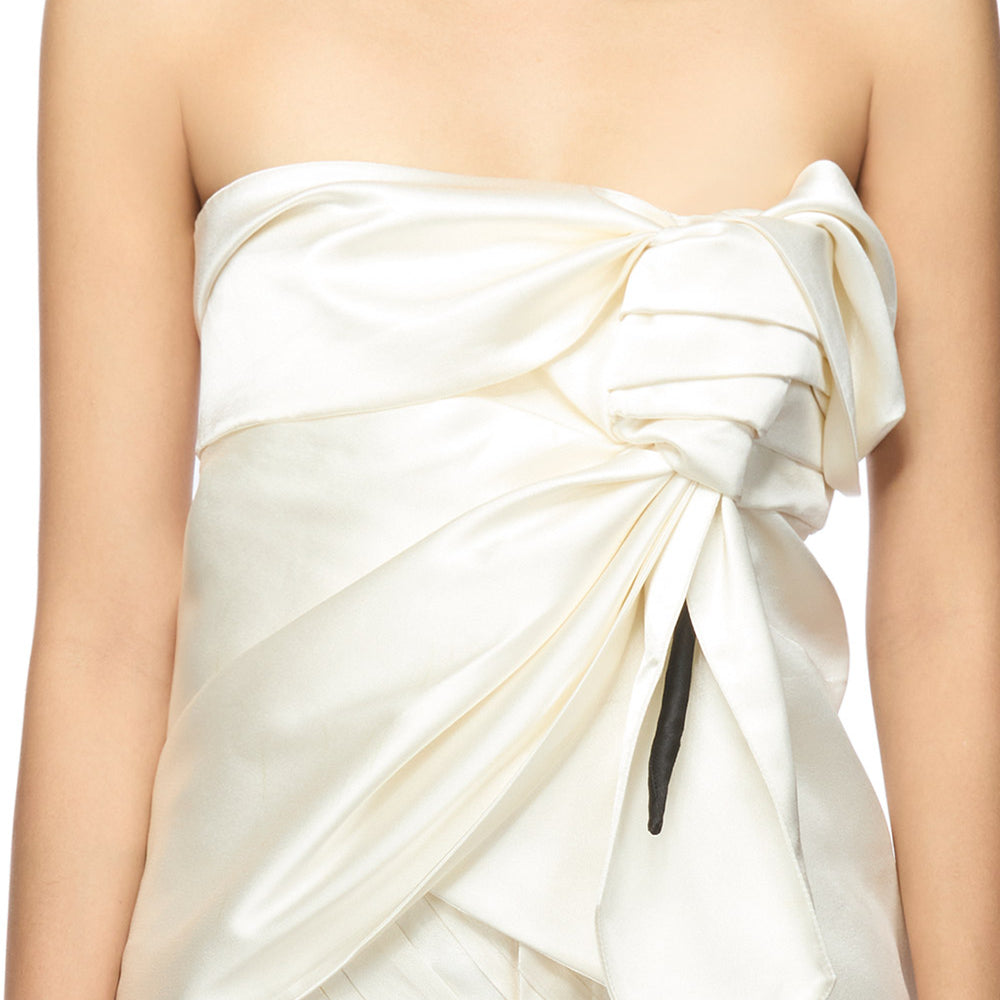 Cameron Strapless Twisted Organza Top