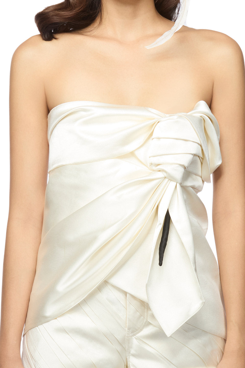 Cameron Strapless Twisted Organza Top