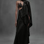 Oyster A-line Sleeveless Silk Floor Length Dress