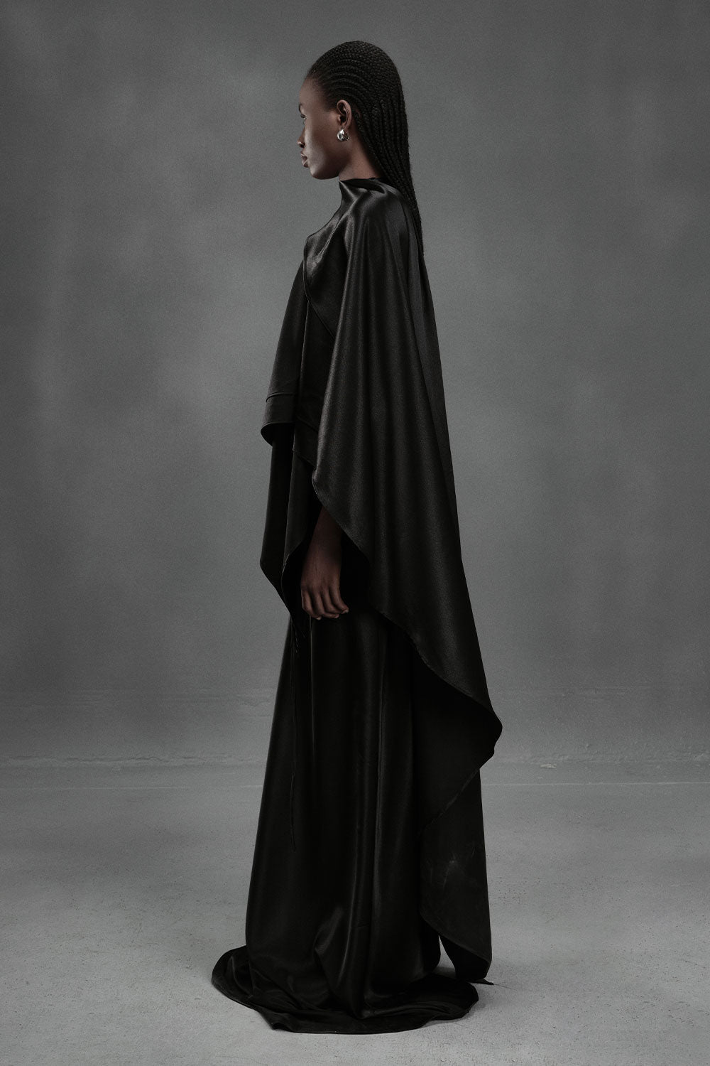 Oyster A-line Sleeveless Silk Floor Length Dress