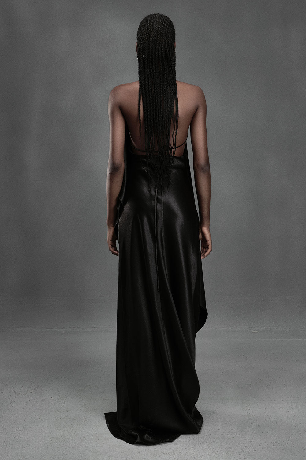 Oyster A-line Sleeveless Silk Floor Length Dress