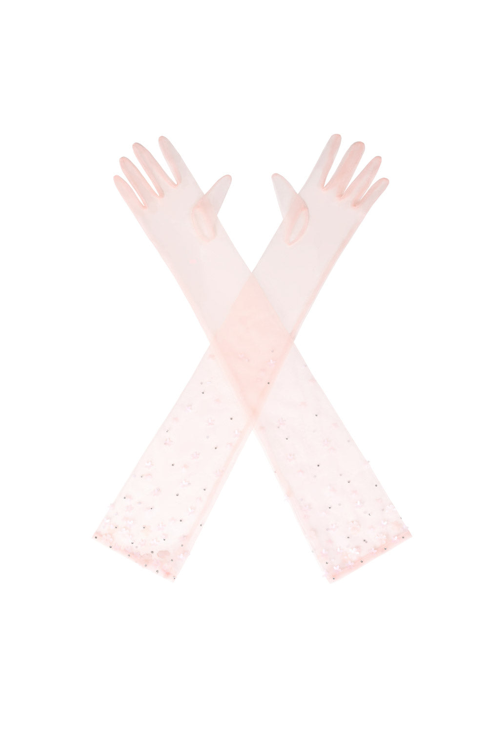 Stone Mesh Sequin Gloves