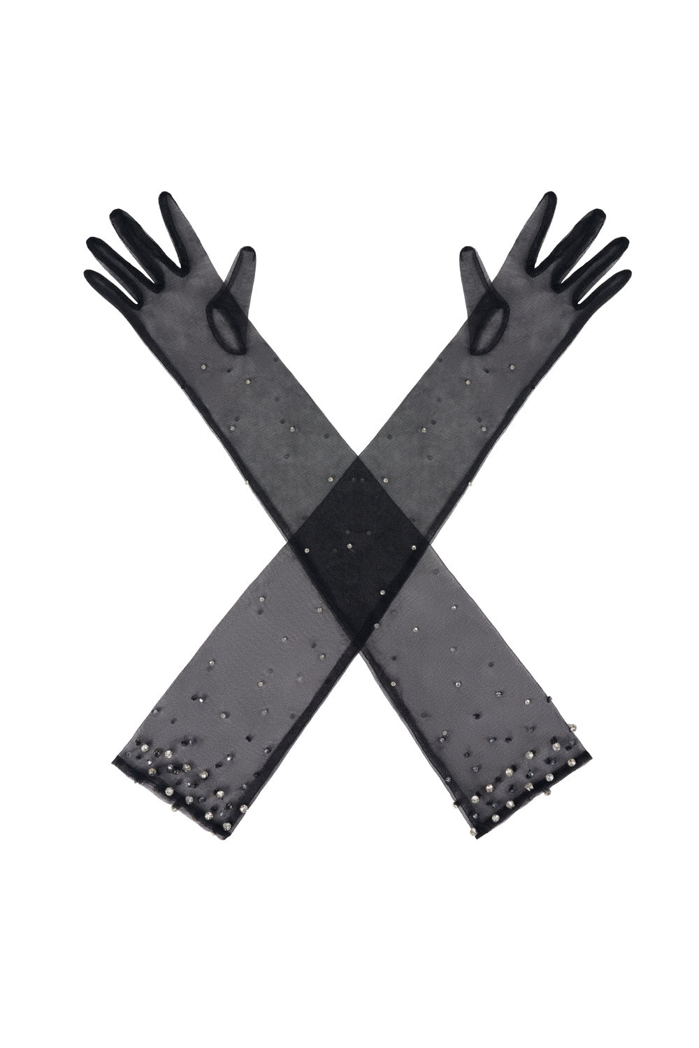 Stone Mesh Sequin Gloves