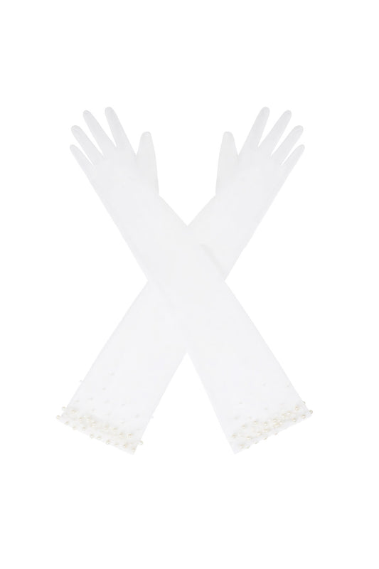 Stone Mesh Sequin Gloves