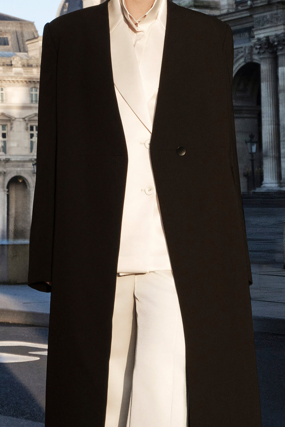 Tam Straight Single Breasted Twill Floor Length Trench Coat