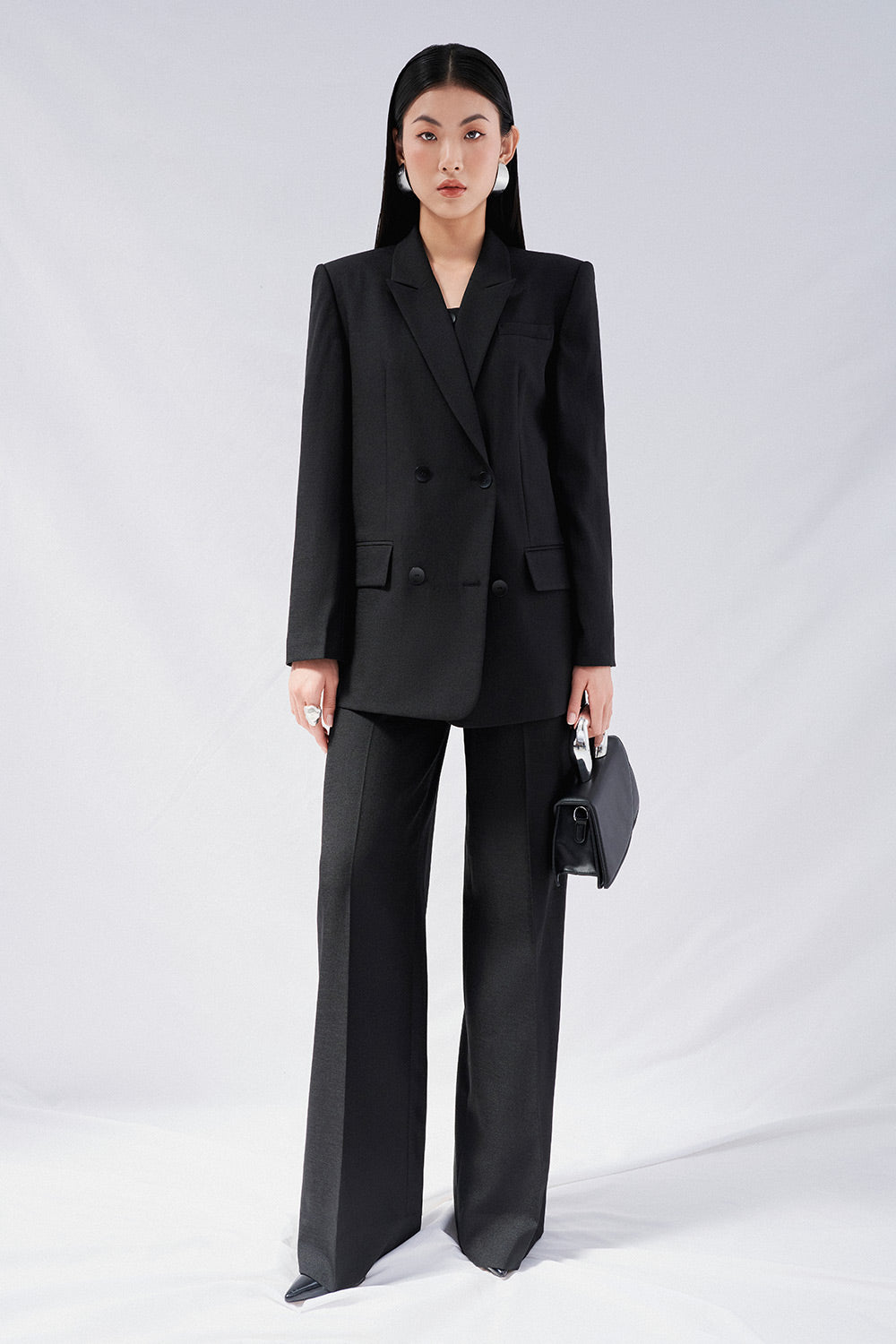 Sadie Straight Peak Lapel Twinkle Taffeta Blazer