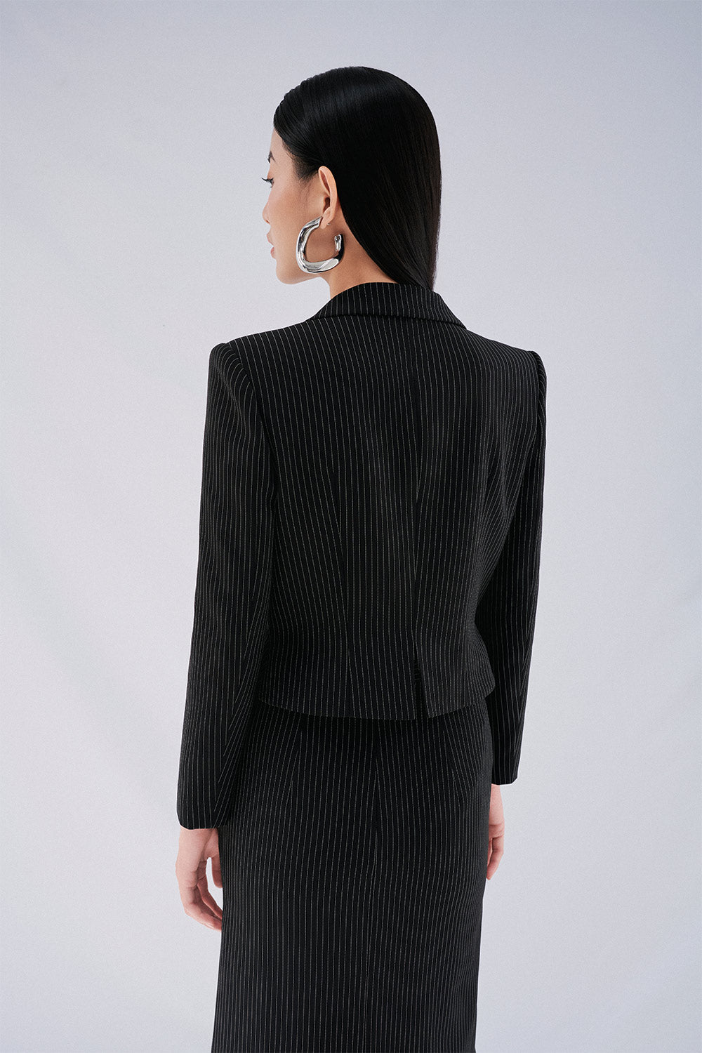 Desi Straight High Waist Polyester Maxi Skirt