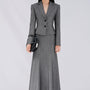 Emma Sheath Square Shoulder Wool Blend Blazer