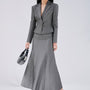 Emma Mermaid Wavy Wool Blend Maxi Skirt