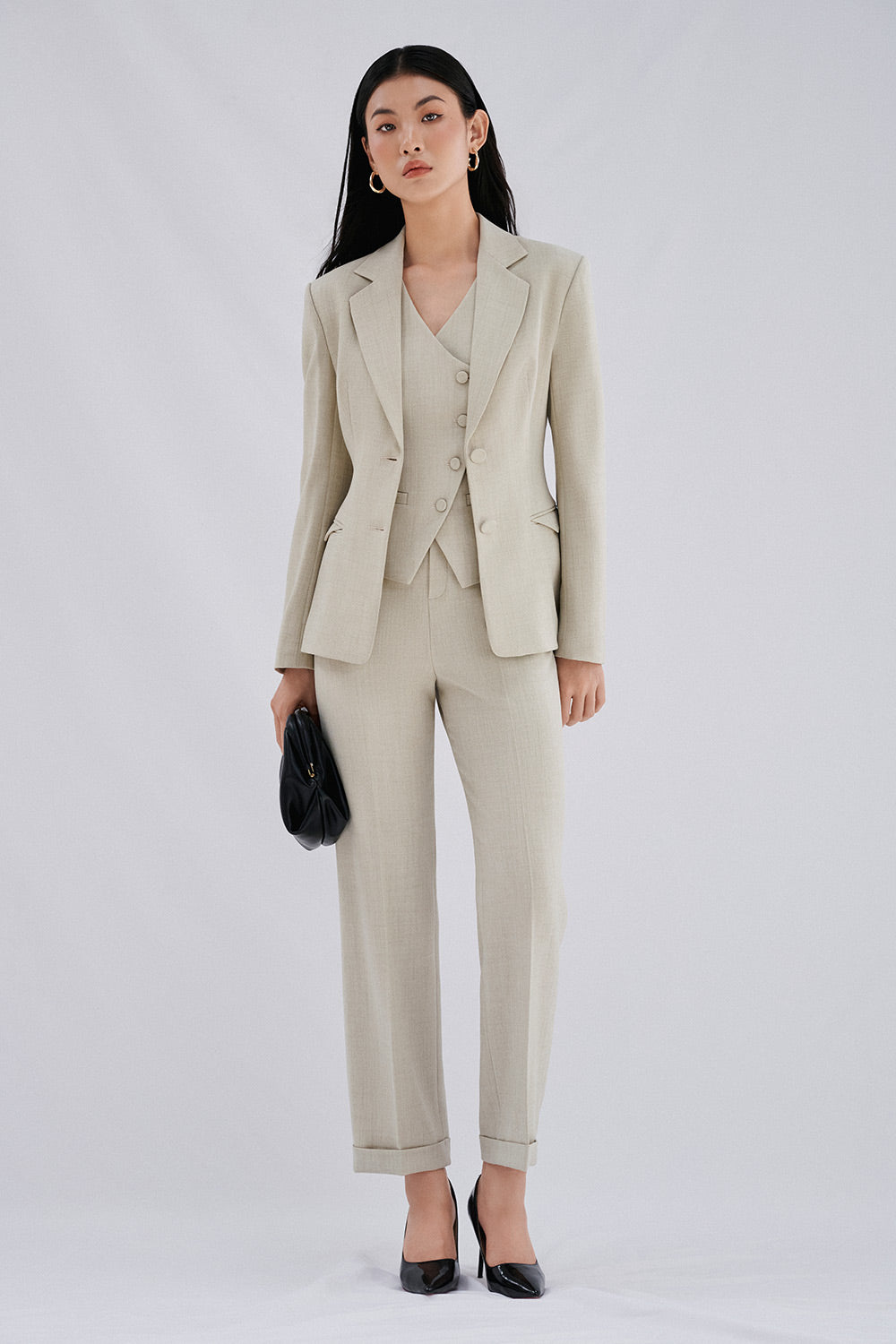 Maddy Bodycon Crossover Twill Vest