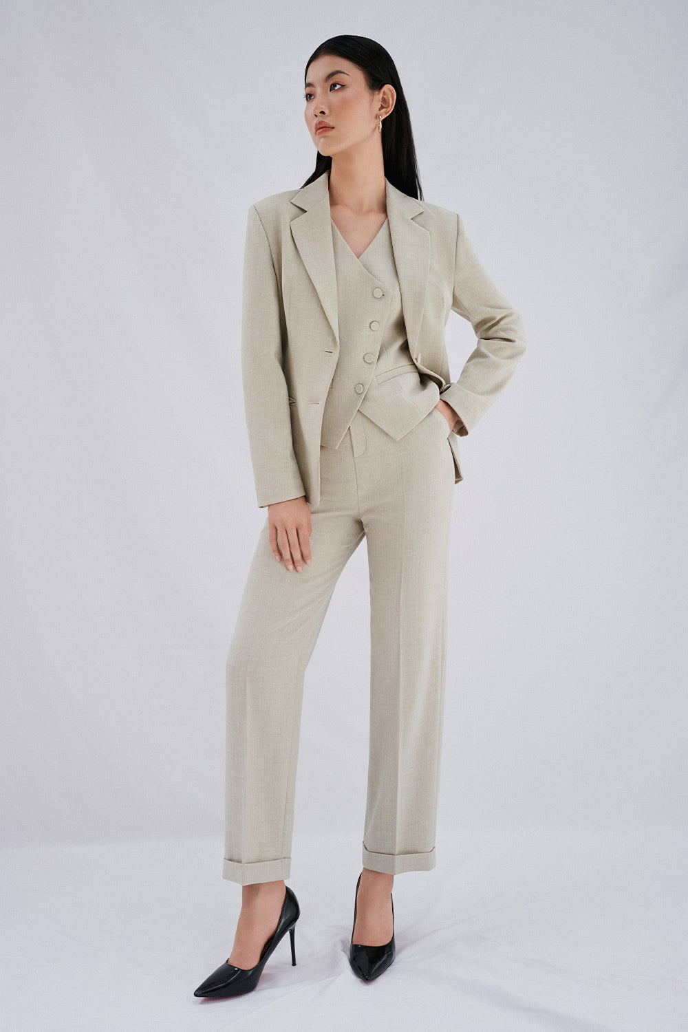 Maddy Bodycon Crossover Twill Vest