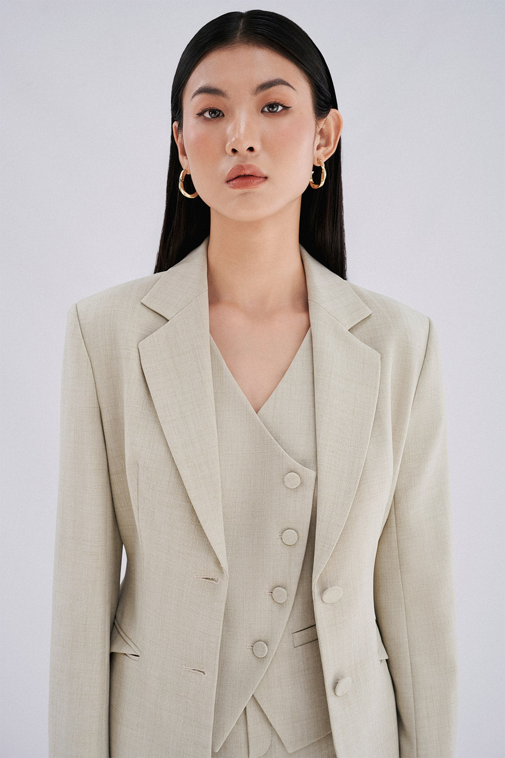 Maddy Bodycon Crossover Twill Vest