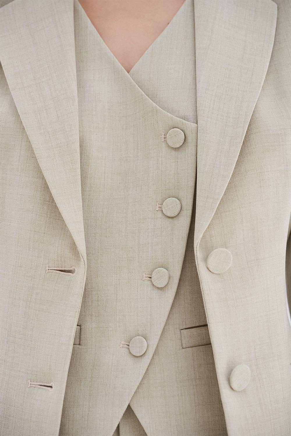 Maddy Sheath Notch Lapel Twill Blazer