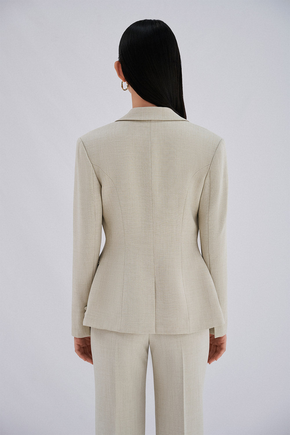 Maddy Sheath Notch Lapel Twill Blazer