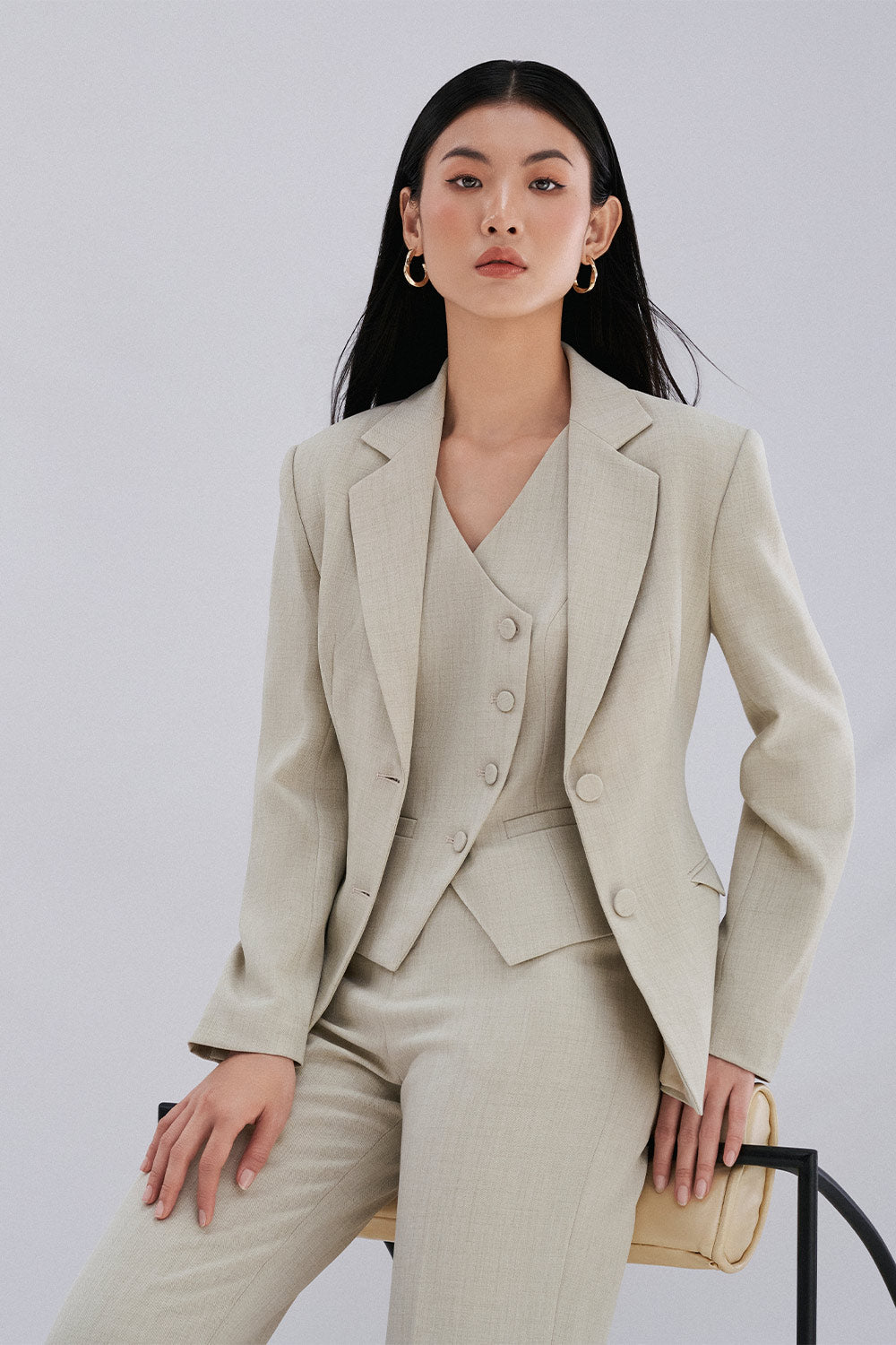 Maddy Bodycon Crossover Twill Vest