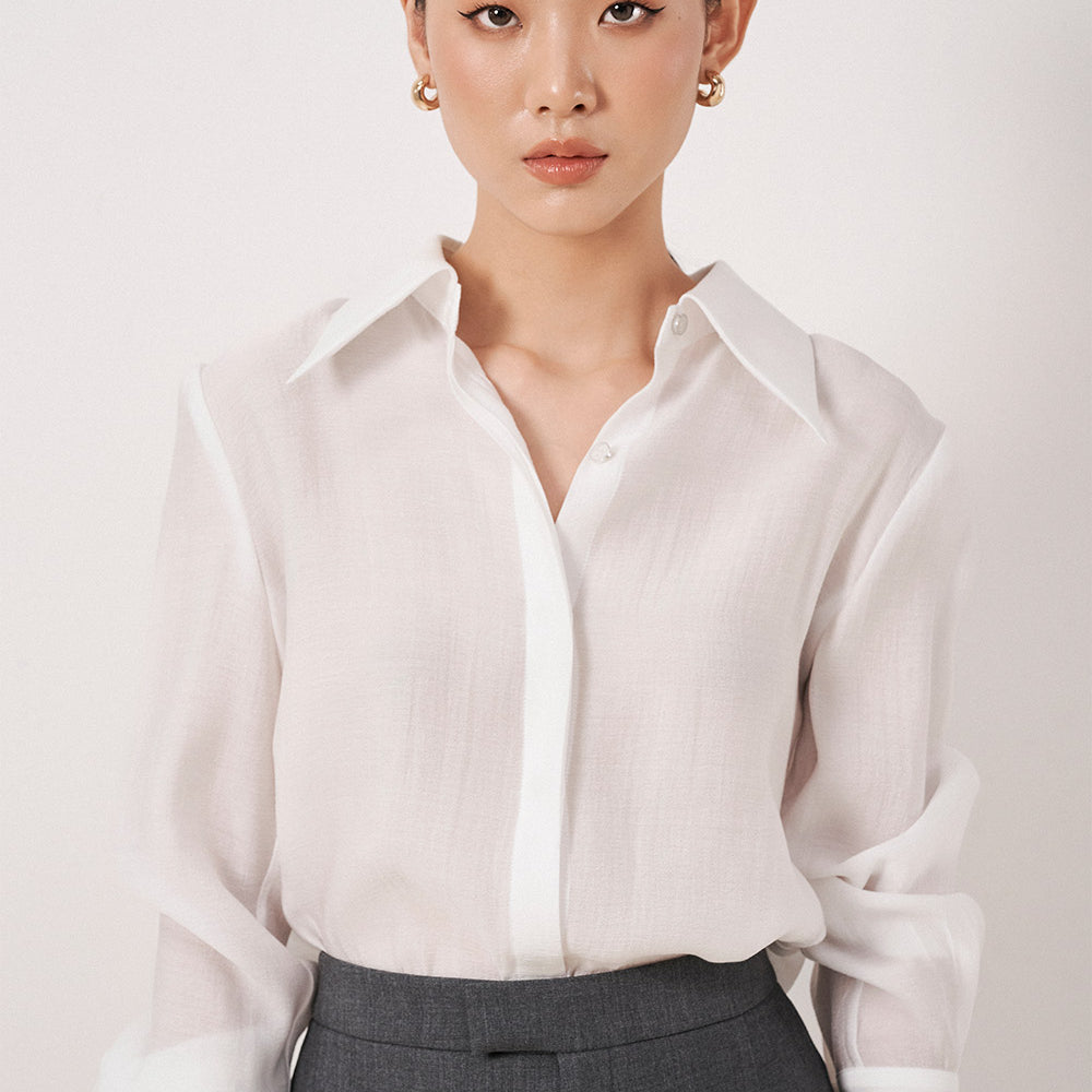 Naomi Straight Sheer Crepe Shirt