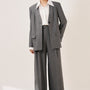 Naomi Straight Lapelless Wool Blend Blazer