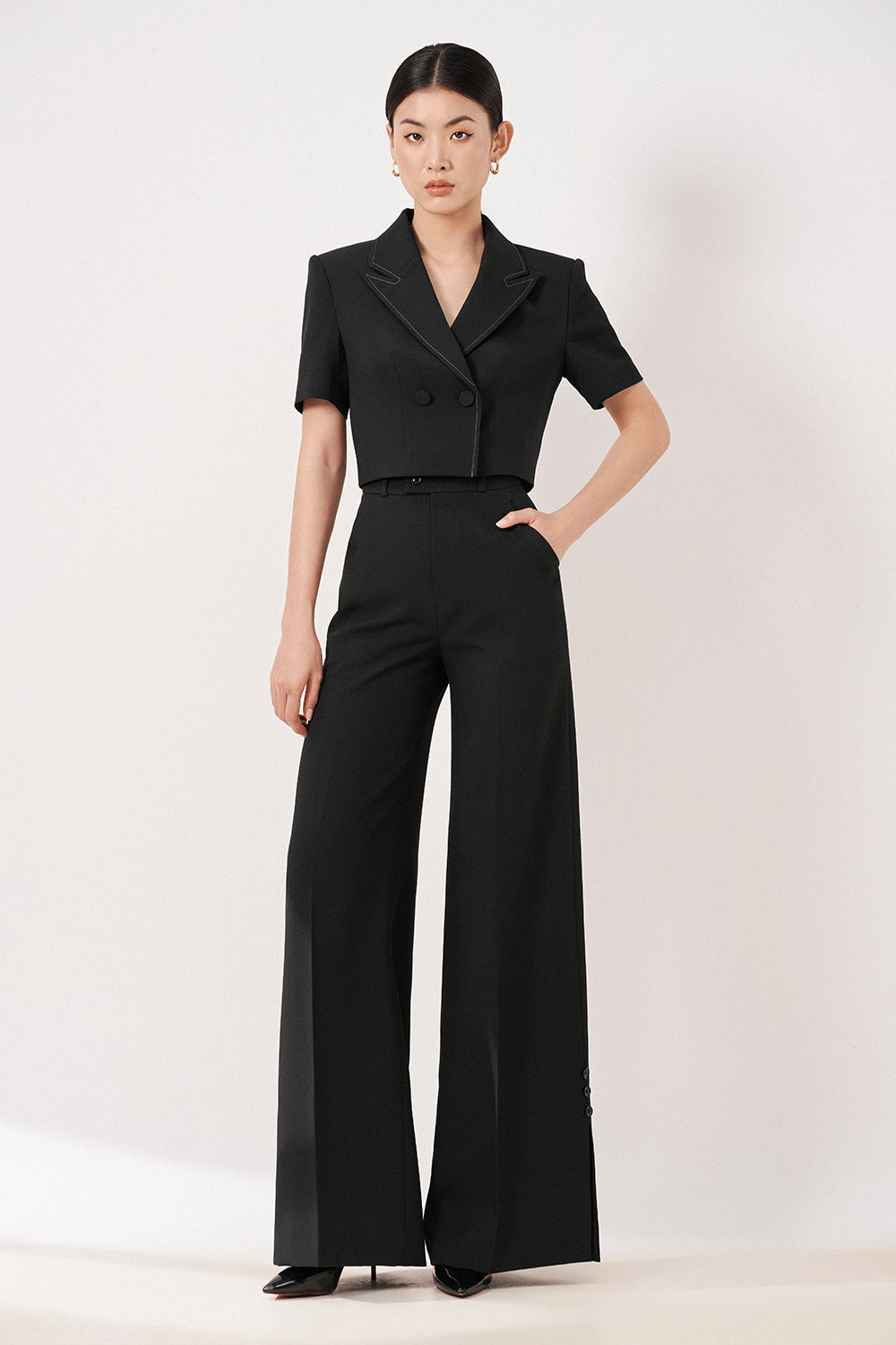 Avery Straight Double Breasted Linen Jacket