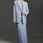 Xavia Straight Peak Lapel Twill Blazer