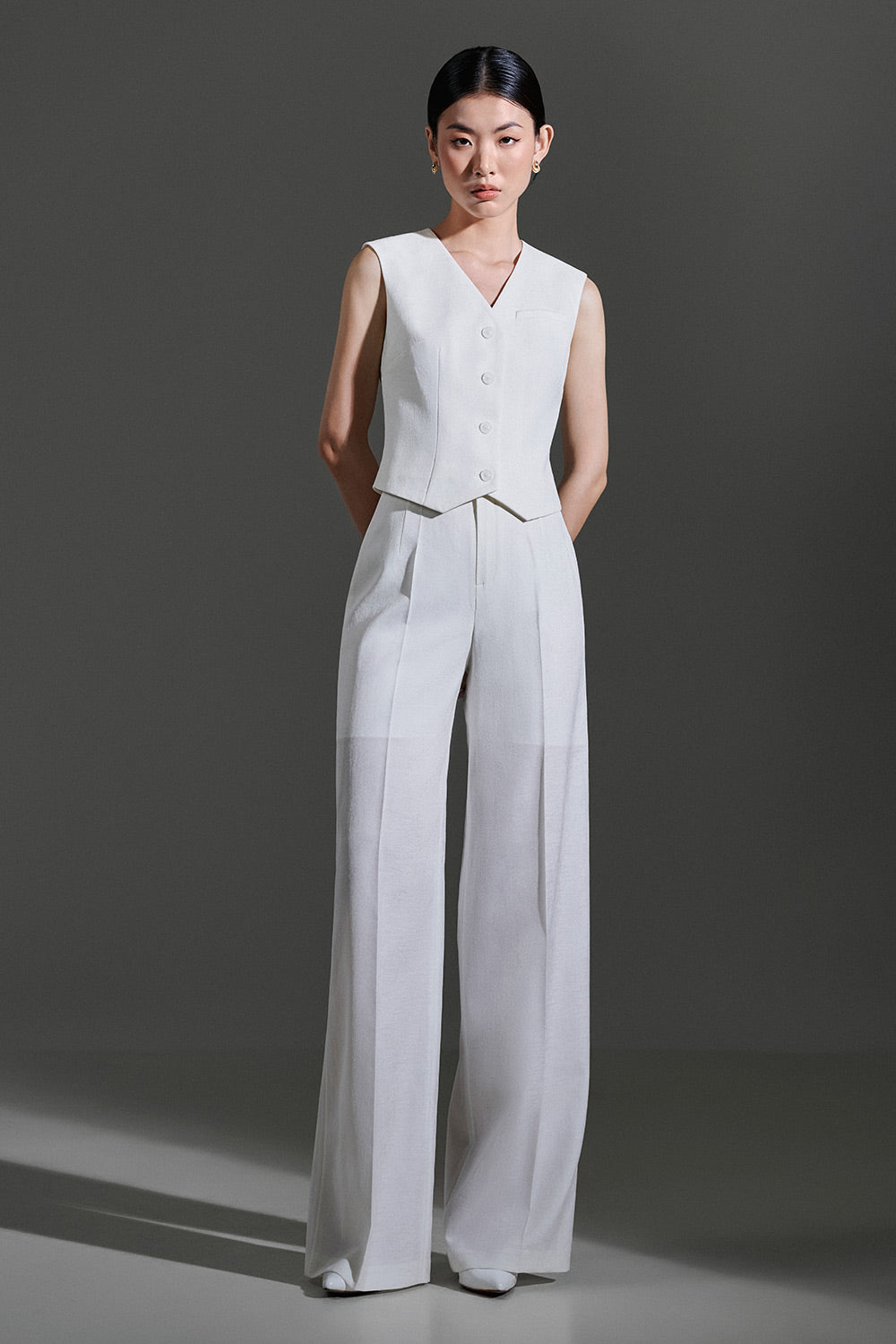 Tove Straight V-Neck Twinkle Taffeta Vest