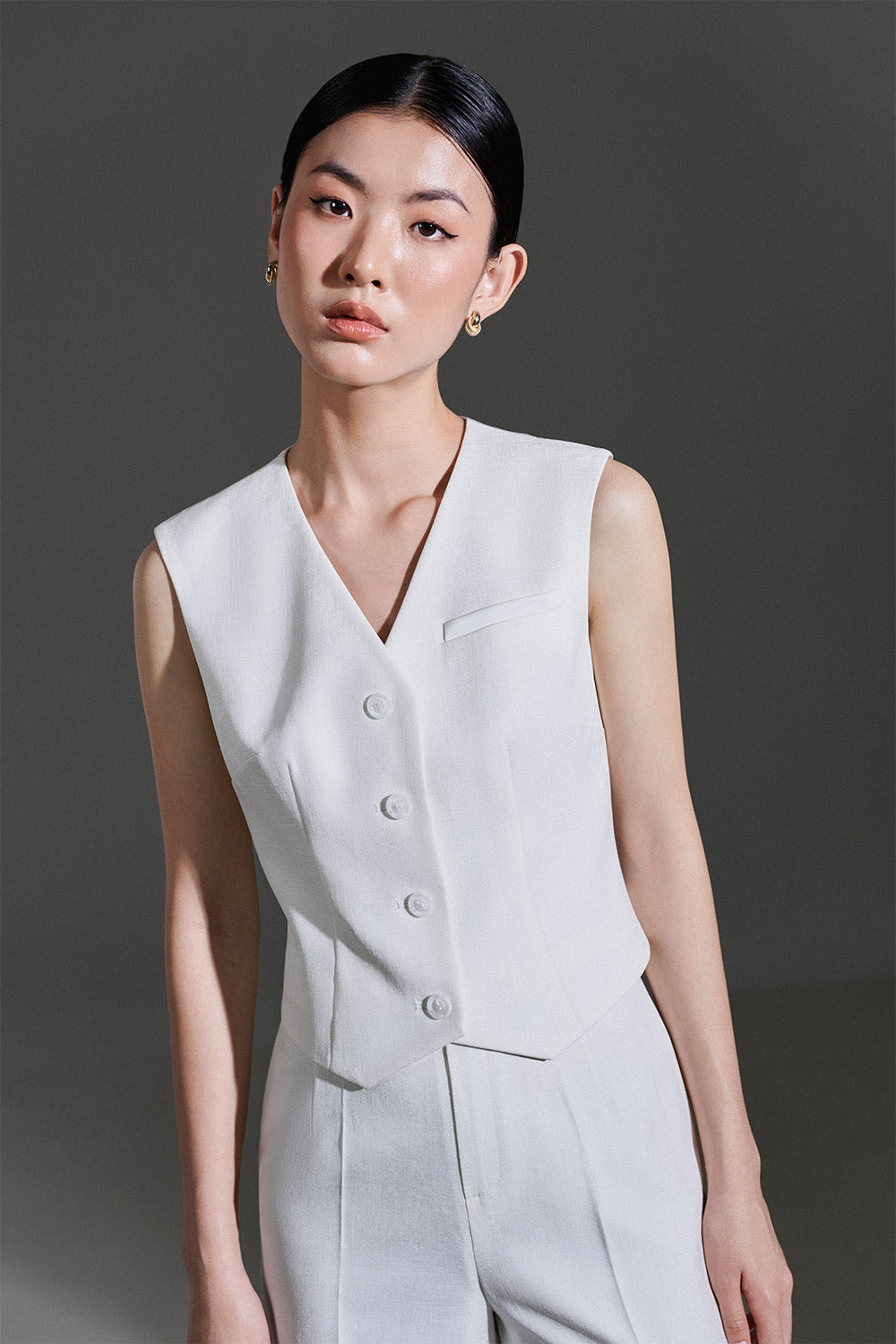 Tove Straight V-Neck Twinkle Taffeta Vest