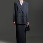 Zelda Straight Flap Pocket Wool Blend Blazer