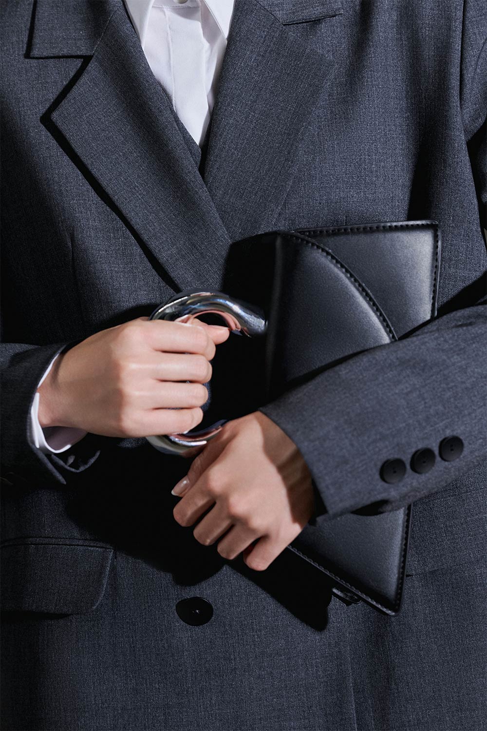 Zelda Straight Flap Pocket Wool Blend Blazer