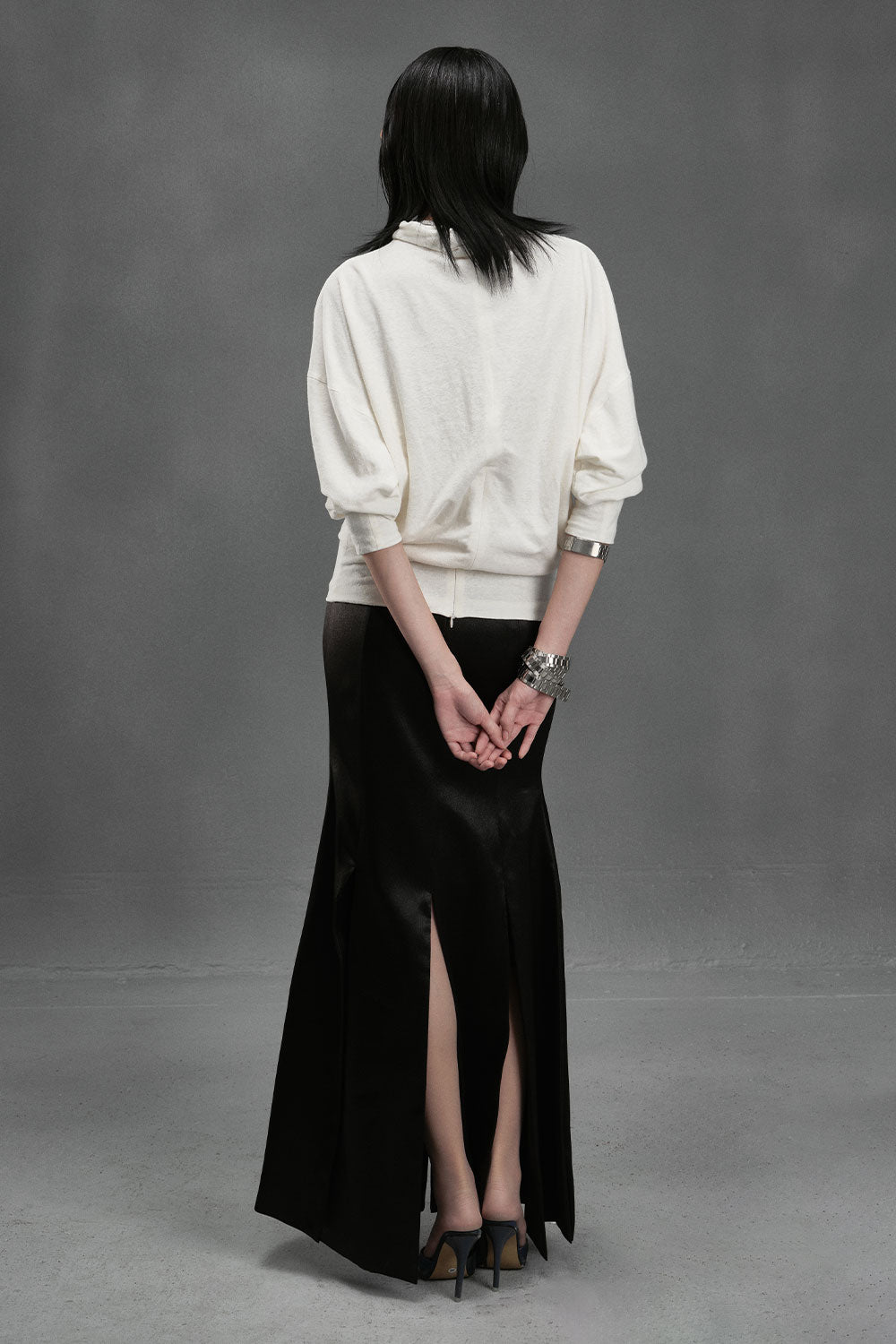 Octopus Blouson Turtle Neck Spandex Top