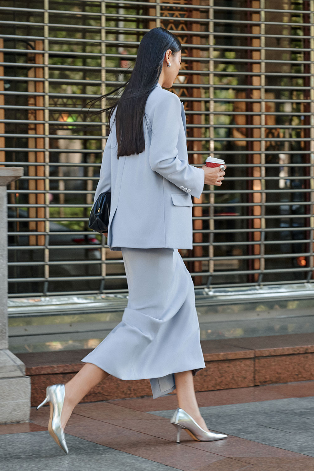 Xavia Straight Side Pocket Twill Maxi Skirt