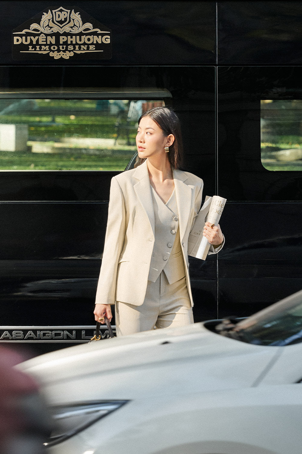 Maddy Bodycon Crossover Twill Vest