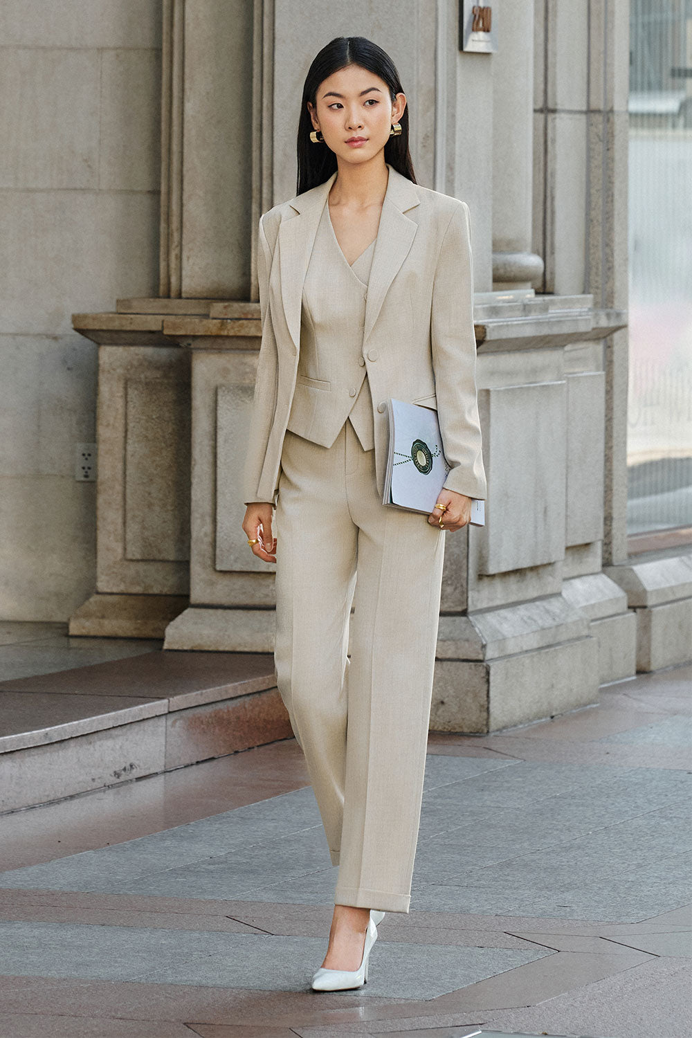 Maddy Bodycon Crossover Twill Vest