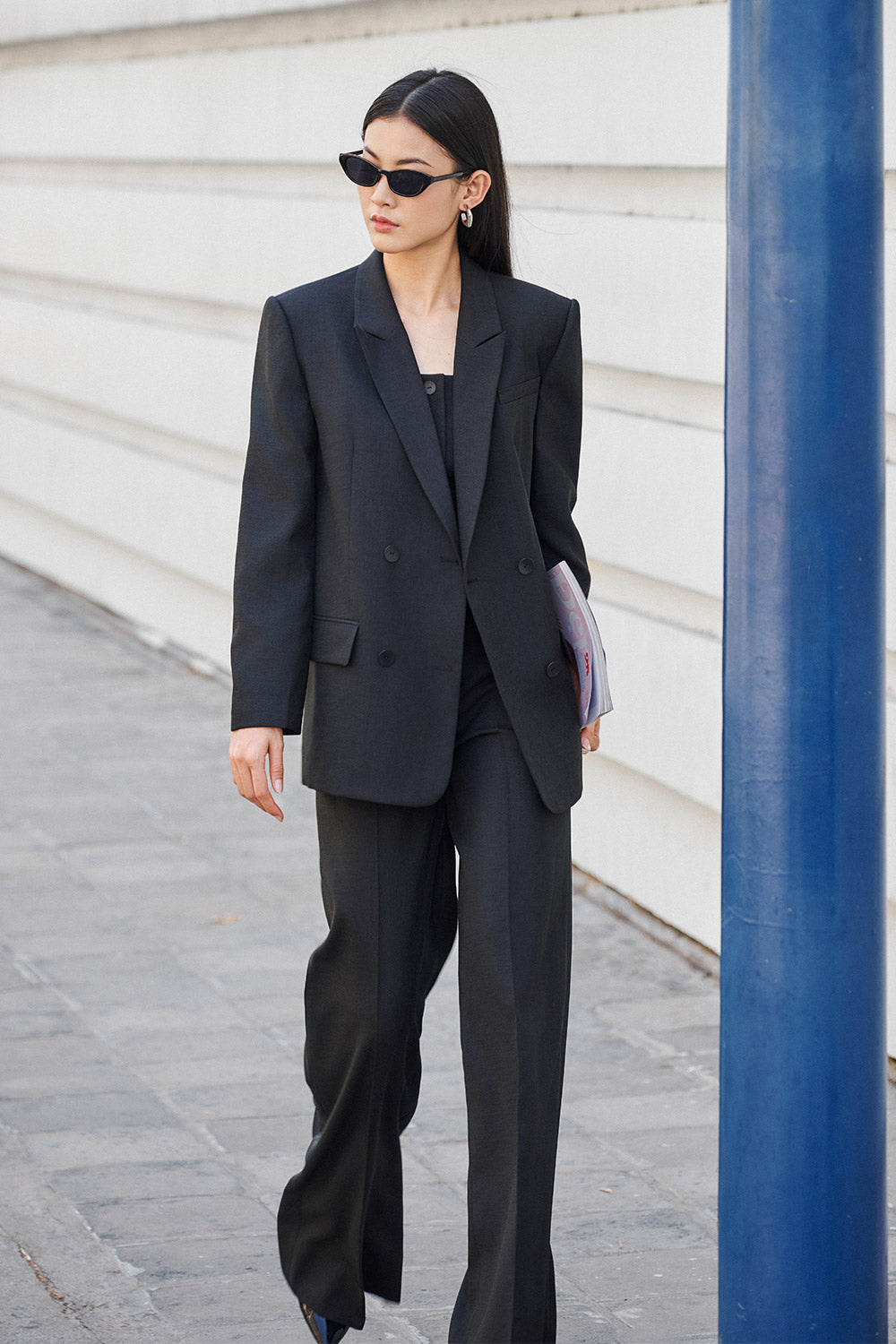 Sadie Straight Peak Lapel Twinkle Taffeta Blazer