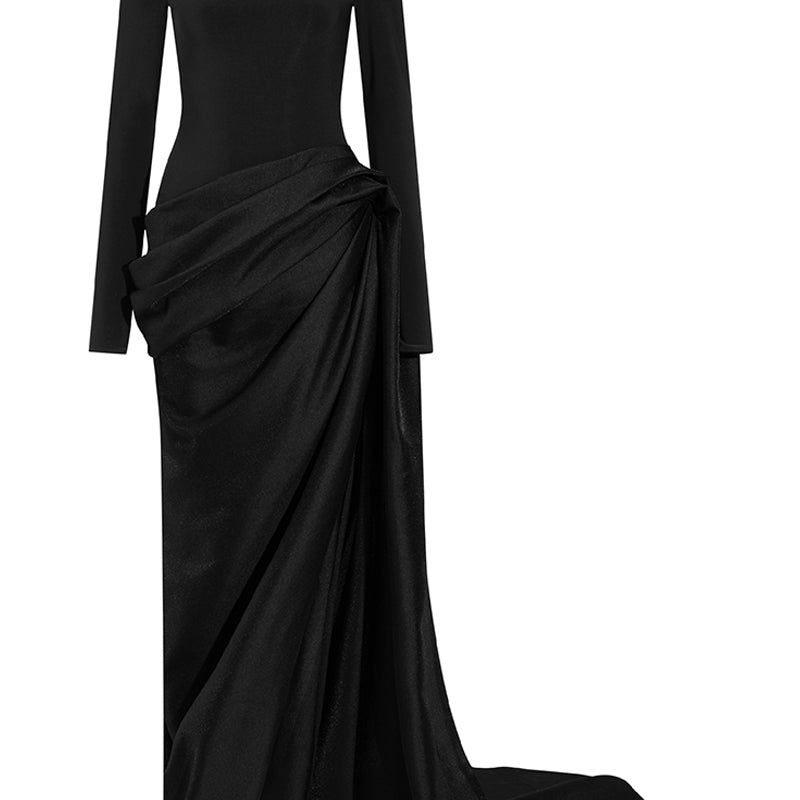 Serpentine Draped Maxi Dress