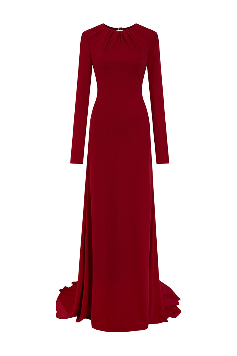 crimson red sheath dress Ruby Sheath Maxi Dress