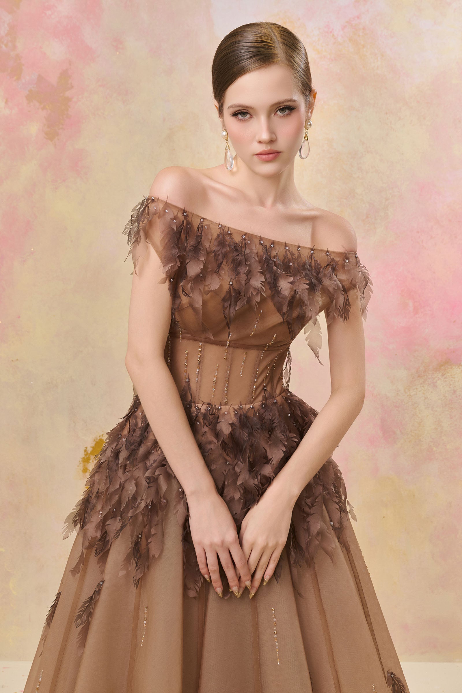 Veilyn Feather Midi Dress