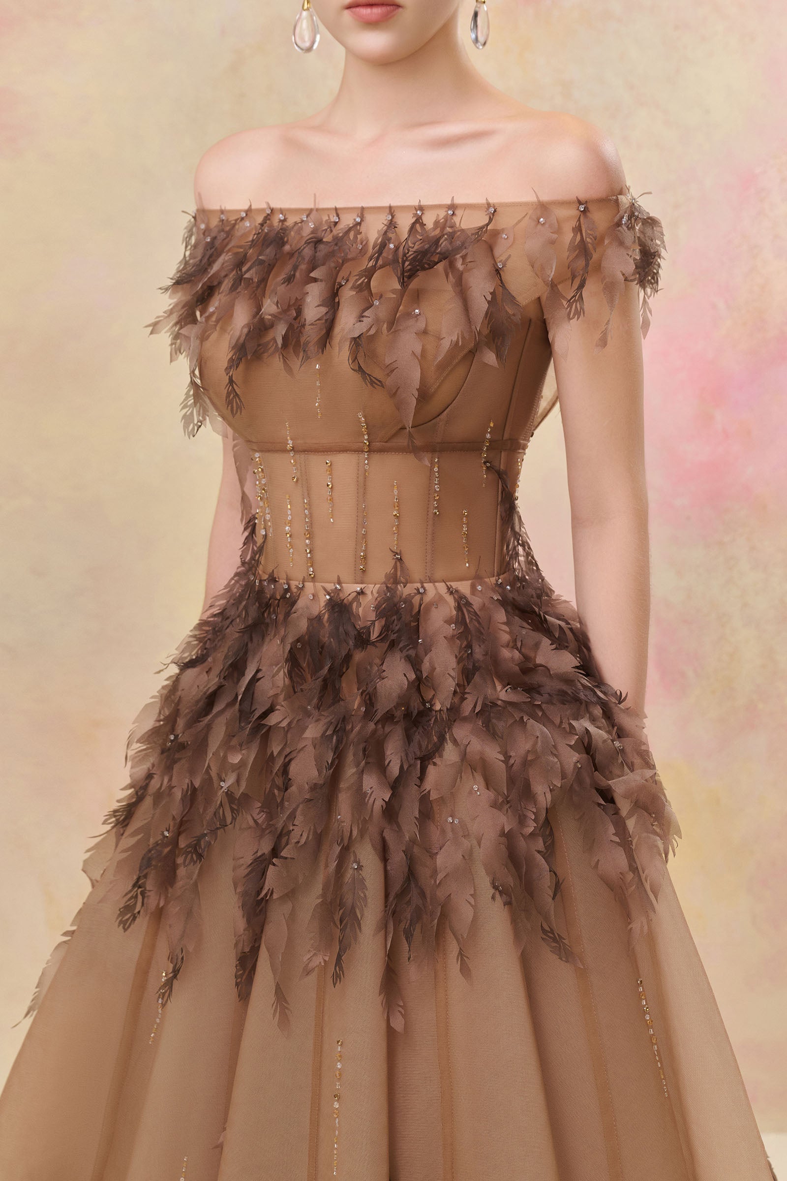 Veilyn Feather Midi Dress