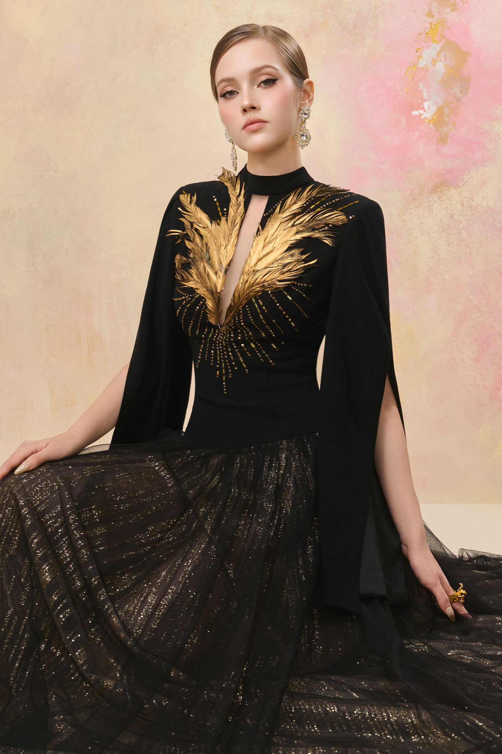 Shyvana Cape Sleeve Maxi Dress
