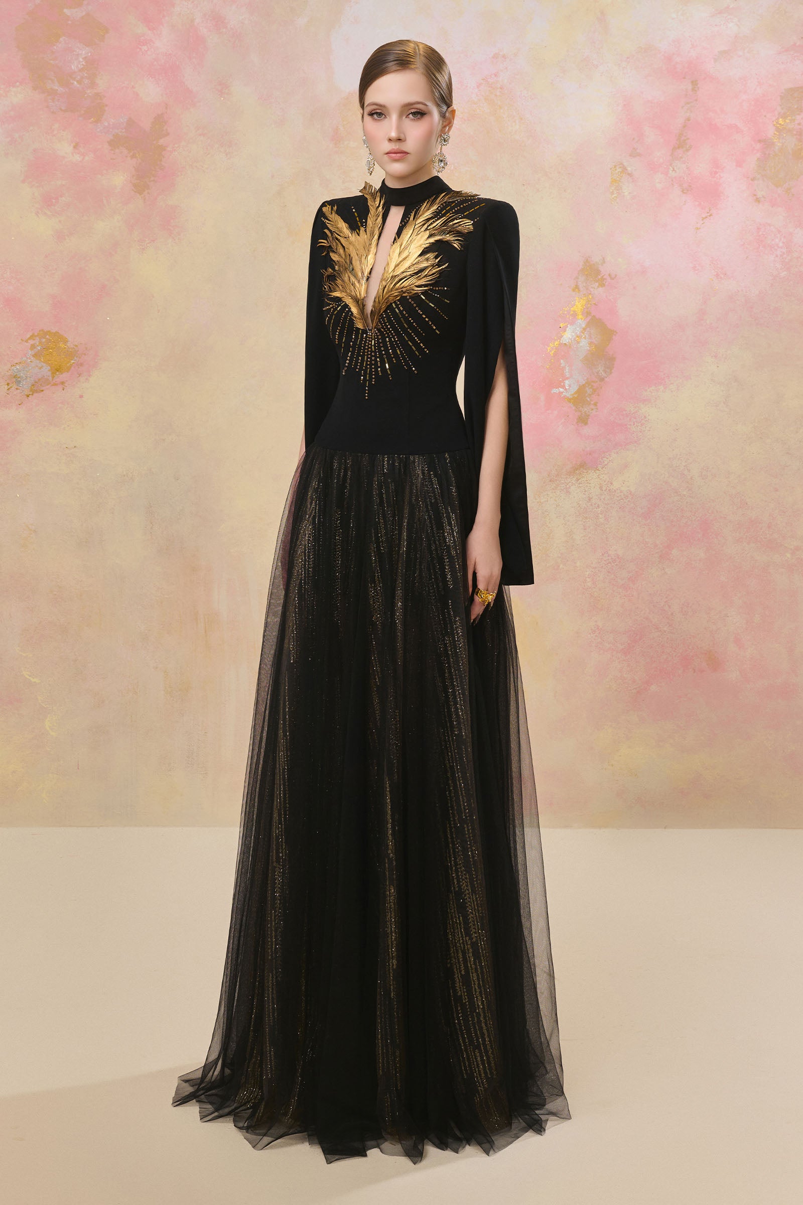 Shyvana Cape Sleeve Maxi Dress