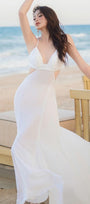Leria Trumpet Cut-Out Silk Chiffon Ankle Length Dress - MEAN BLVD