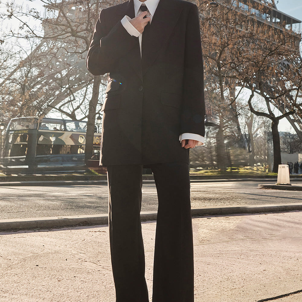 Yen Binh Straight Wide Leg Twill Floor Length Pants