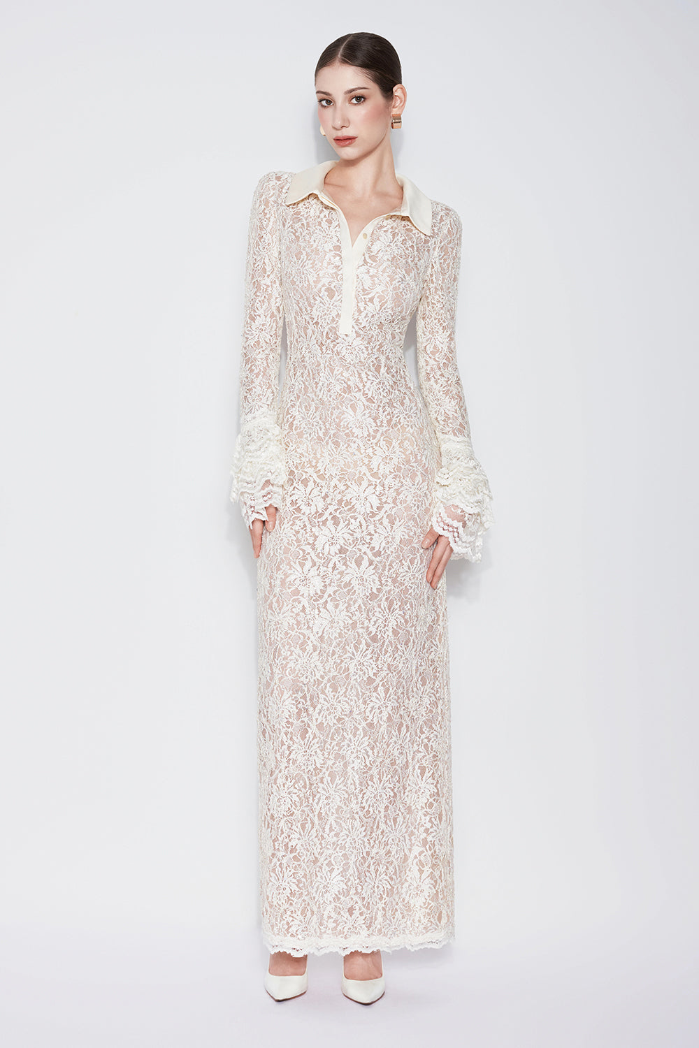 calli lace v neck dress FRENCH CONNECTION Calli Lace V Neck Dress
