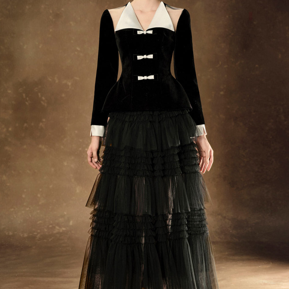 Cara Layered Gathered Tulle Maxi Skirt