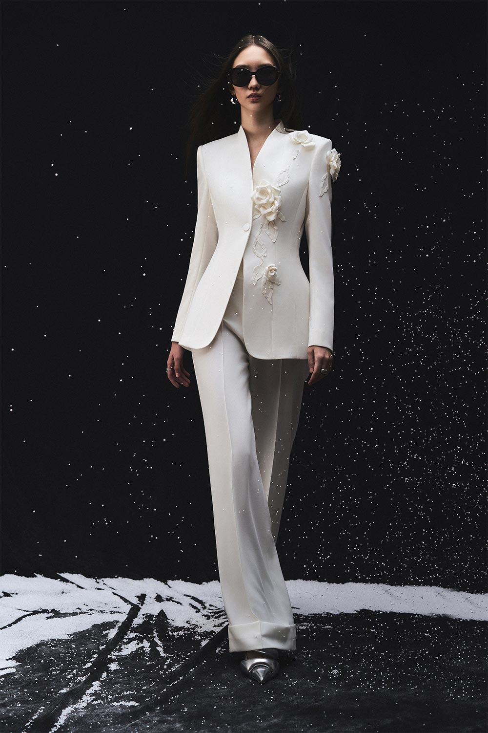 Bianca Straight Ribbed Twill Floor Length Pants