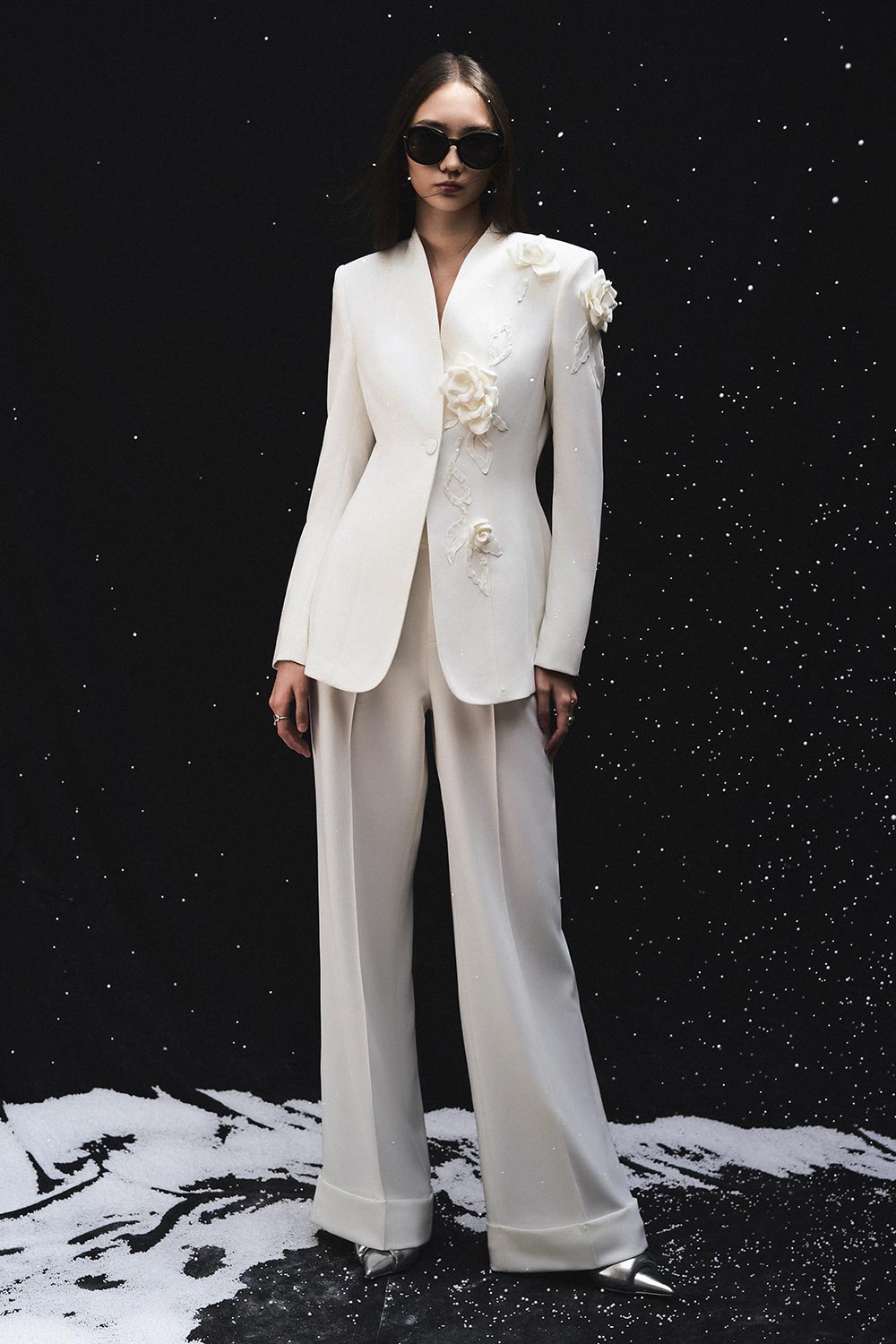 Bianca Straight Ribbed Twill Floor Length Pants